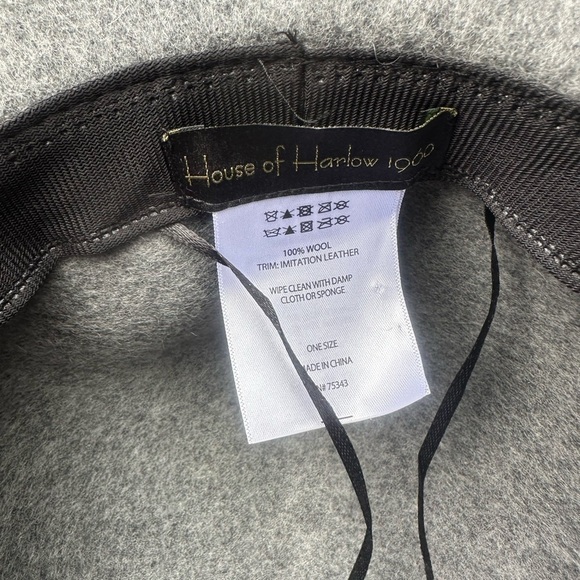 House Of Harlow 1960 100% Wool Rounded Crown Hat With Buckle Band - Picture 5 of 8
